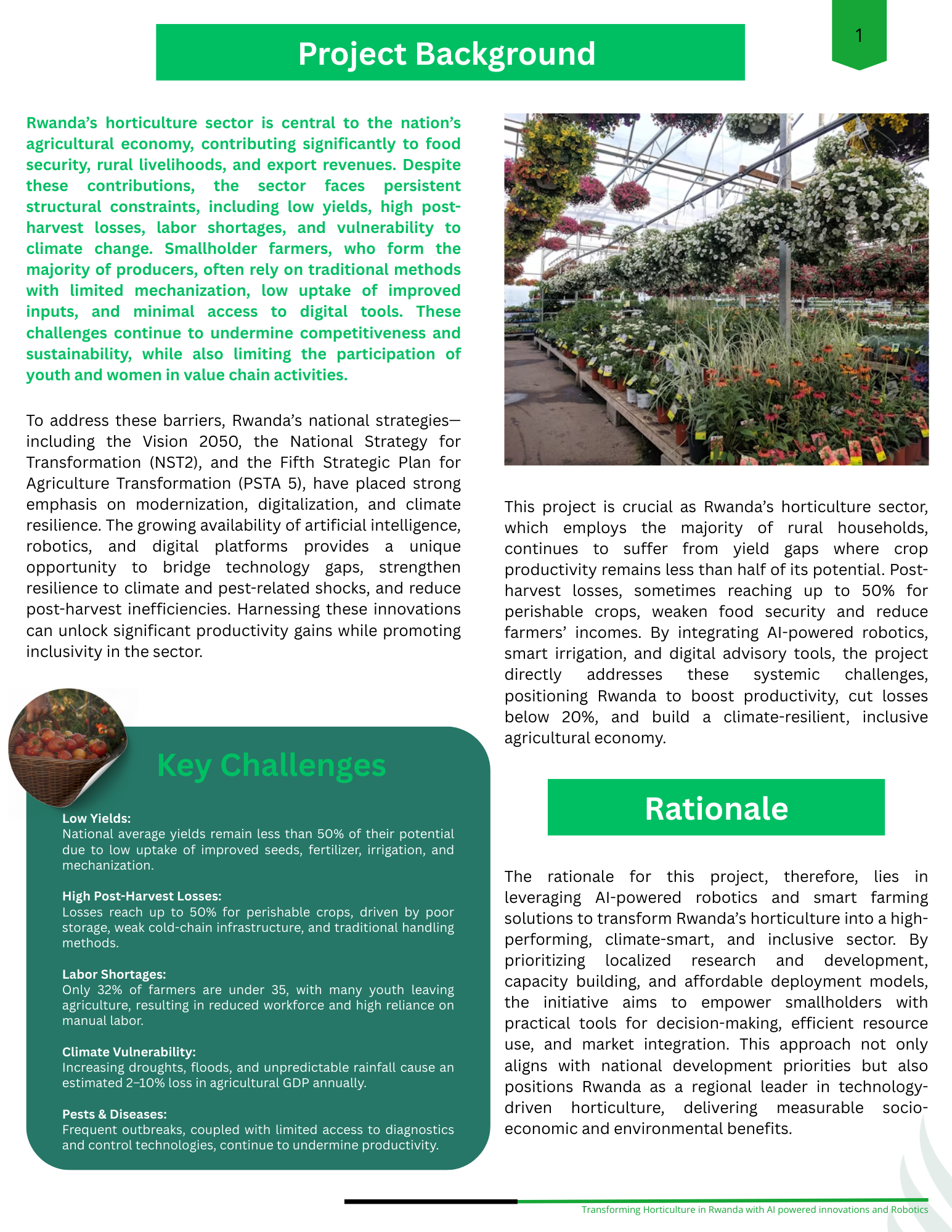 Transforming Horticulture — agricultural report design